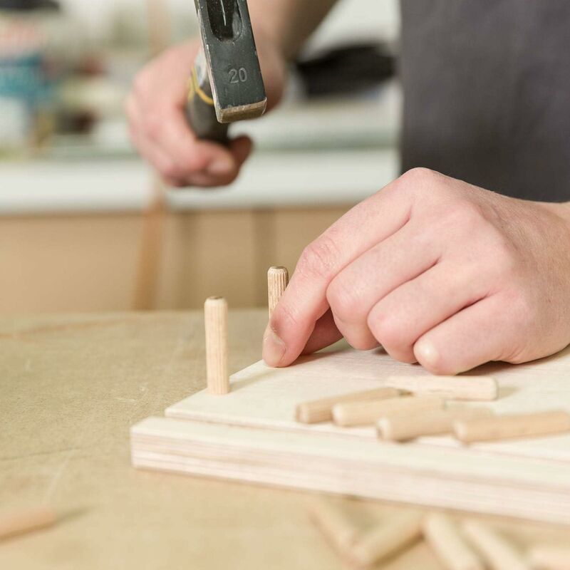 400 pcs Of Wooden Dowels 8 Mm X 50 Mm - Solid Beech Wood Dowel Ideal For Wood ROuter - Suitable For Drilling