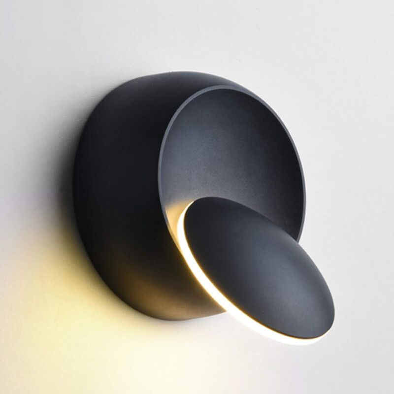 Indoor Wall Lights Warm White LED Wall Lamp 5W Modern Wall Light Warm White Creative Eclipse 2 In 1 Iron Wall Sconce