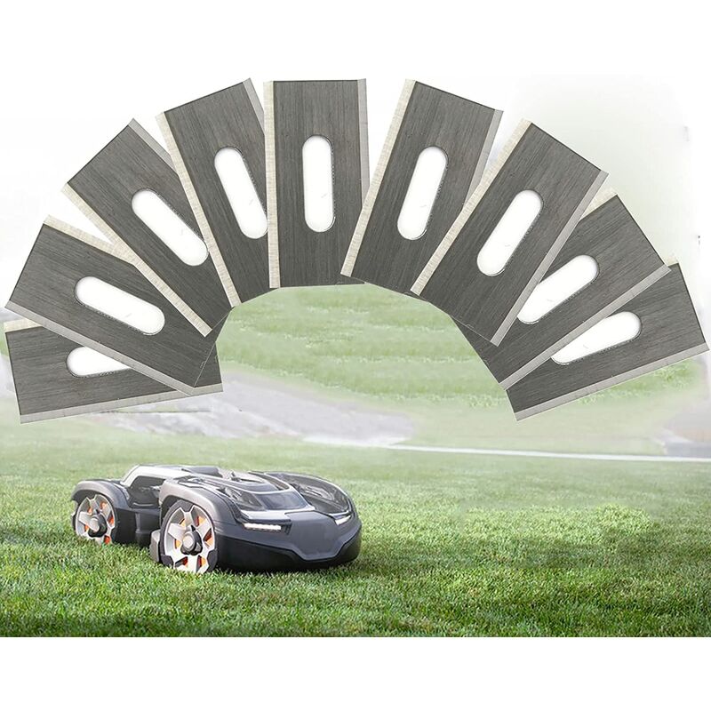 30 pcs Stainless Steel Lawn Mower Blades For Husavarna 35.8 X 18.5 X 0.65Mm (Silver)