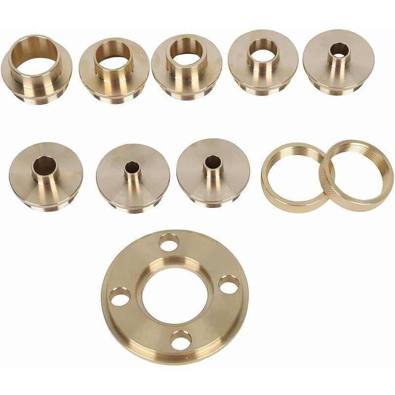 ROuter Guide Kit, 11 Pieces Imperial Size Brass ROuter Template Guide Kit, With Lock Nut Adapter With Case