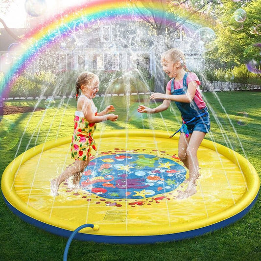 170Cm Kids Water Spray Mat, Durable Pvc Water Splash Spray Mat For Pool, Splash Sprinkle Play Pad Mat - Summer Kids