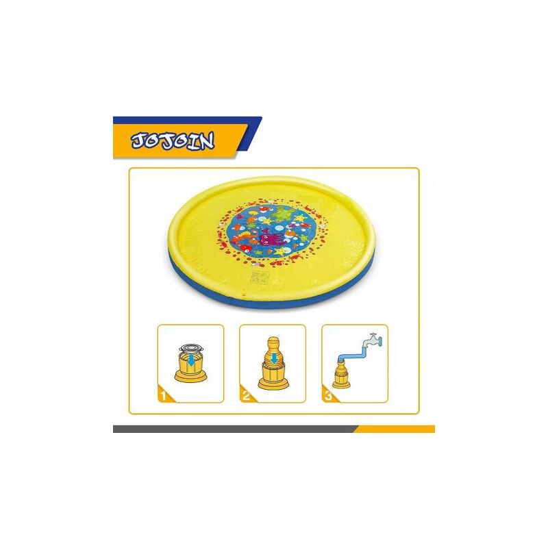 170Cm Kids Water Spray Mat, Durable Pvc Water Splash Spray Mat For Pool, Splash Sprinkle Play Pad Mat - Summer Kids