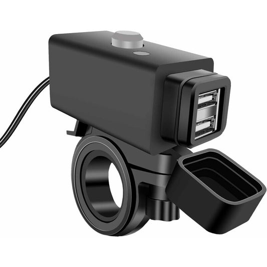 Waterproof Motorcycle Usb Charger With Switch 5V Dual Ports