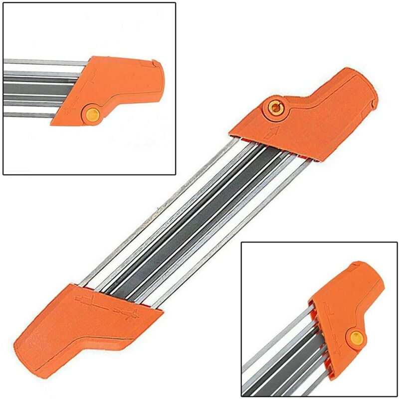 2 In 1 Easy File Chainsaw Chain Sharpener 3/8"/4.0Mm, Chainsaw Pitch Fast Teeth Sharpening Set With Handles, Fits All