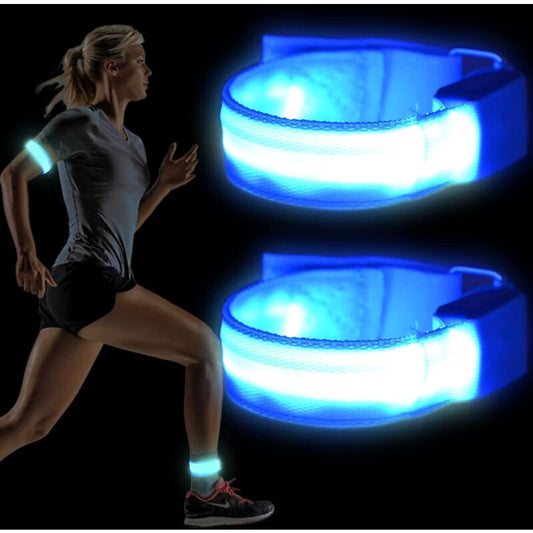 LED Reflective Arm Band Safety Bracelet Luminous Wristbands Waterproof Light Band Night Safety Reflective Strap For
