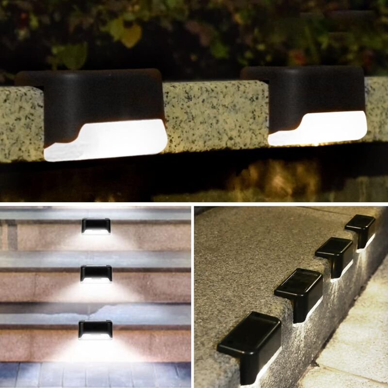 Waterproof Solar Fence Light, Solar Deck Light, Stair Light, Ip65 LED Solar Garden Lights For Patio Stair Fences (Warm