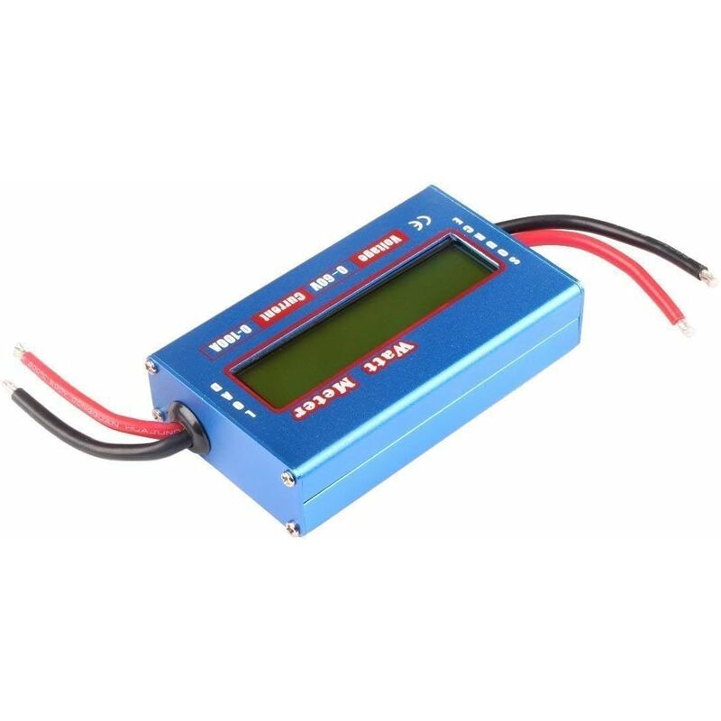 Solar Power Meter Lcd Power Analyzer Wattmeter, Dc Lcd Display 60V/100A High Precision Power Measurement Watt Meter -