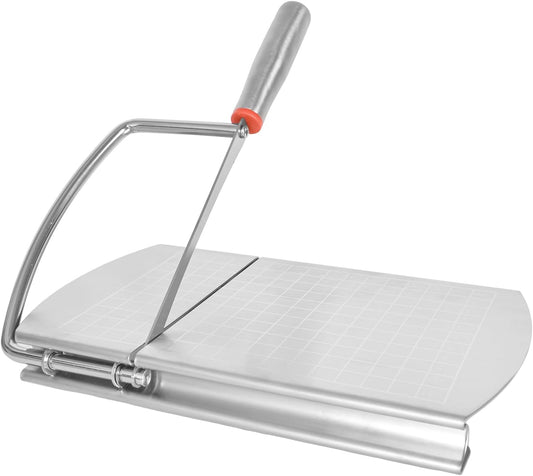 Cheese Cutter - Stainless Steel Blade with Measuring Scale - For Block Cheese and Sausage - Multifunctional Kitchen Aid