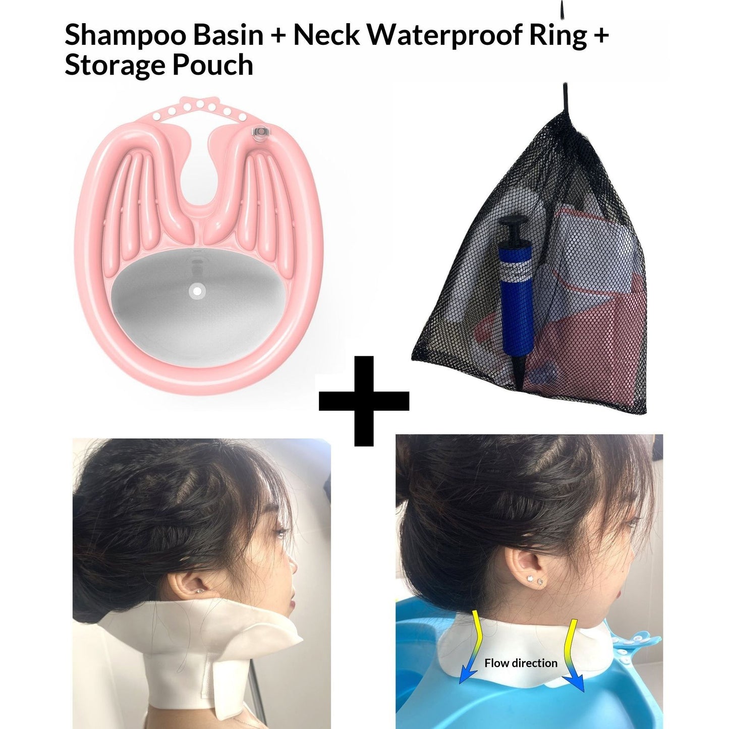 HairWashingBasinBlack+WaterproofRing+DrainageBag