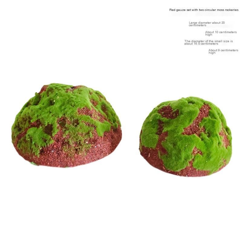 ArtificialSetofThreeSmallMossRockeries