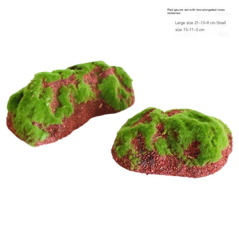 ArtificialSetofThreeSmallMossRockeries