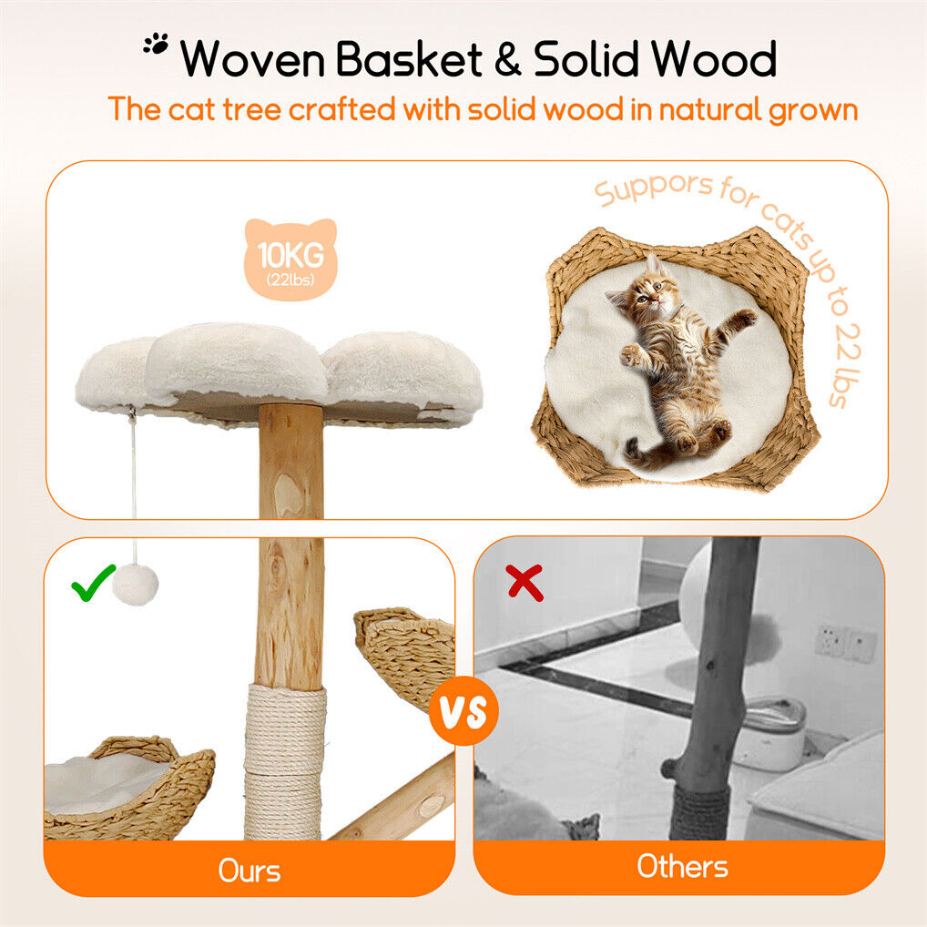 Cat Tree Tower Condo Scratcher Bed Sisal Plush Toy Ball