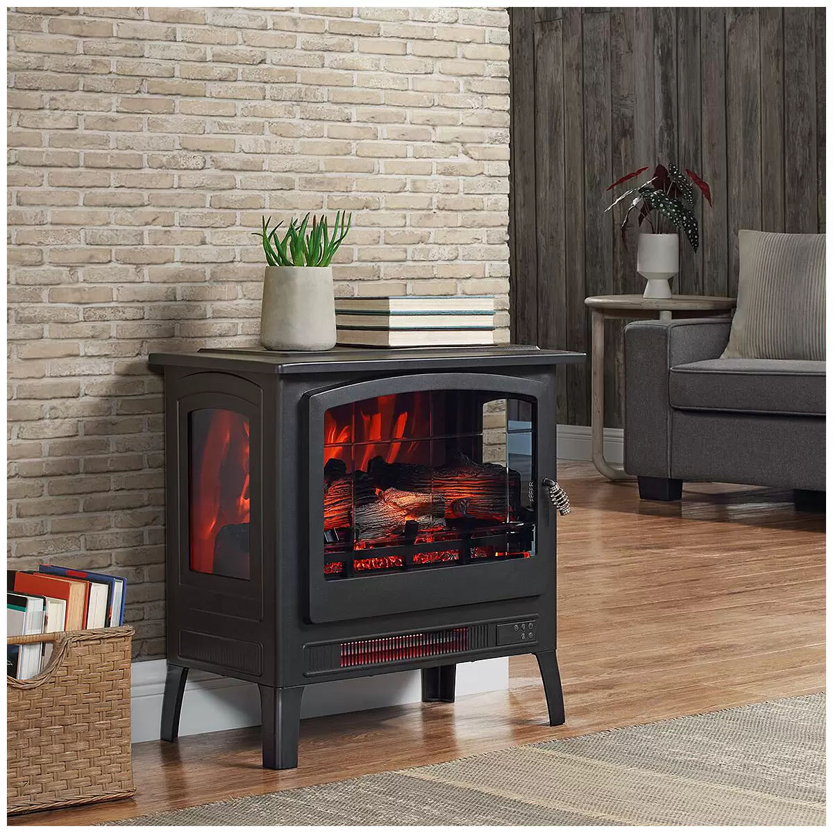 Infrared electric fireplace stove heater