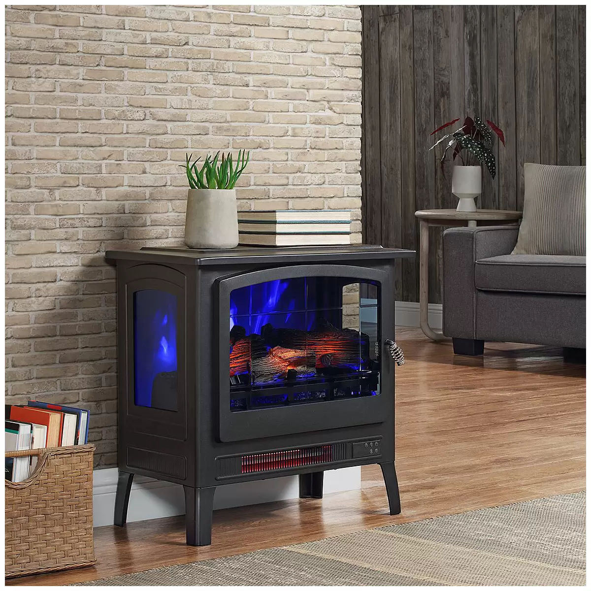 Infrared electric fireplace stove heater