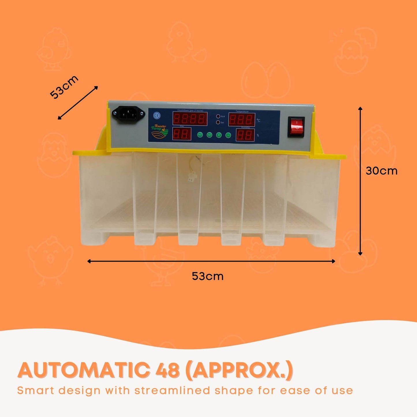 Electric 48 Egg Incubator + Accessories Hatching Eggs Chicken Quail Duck