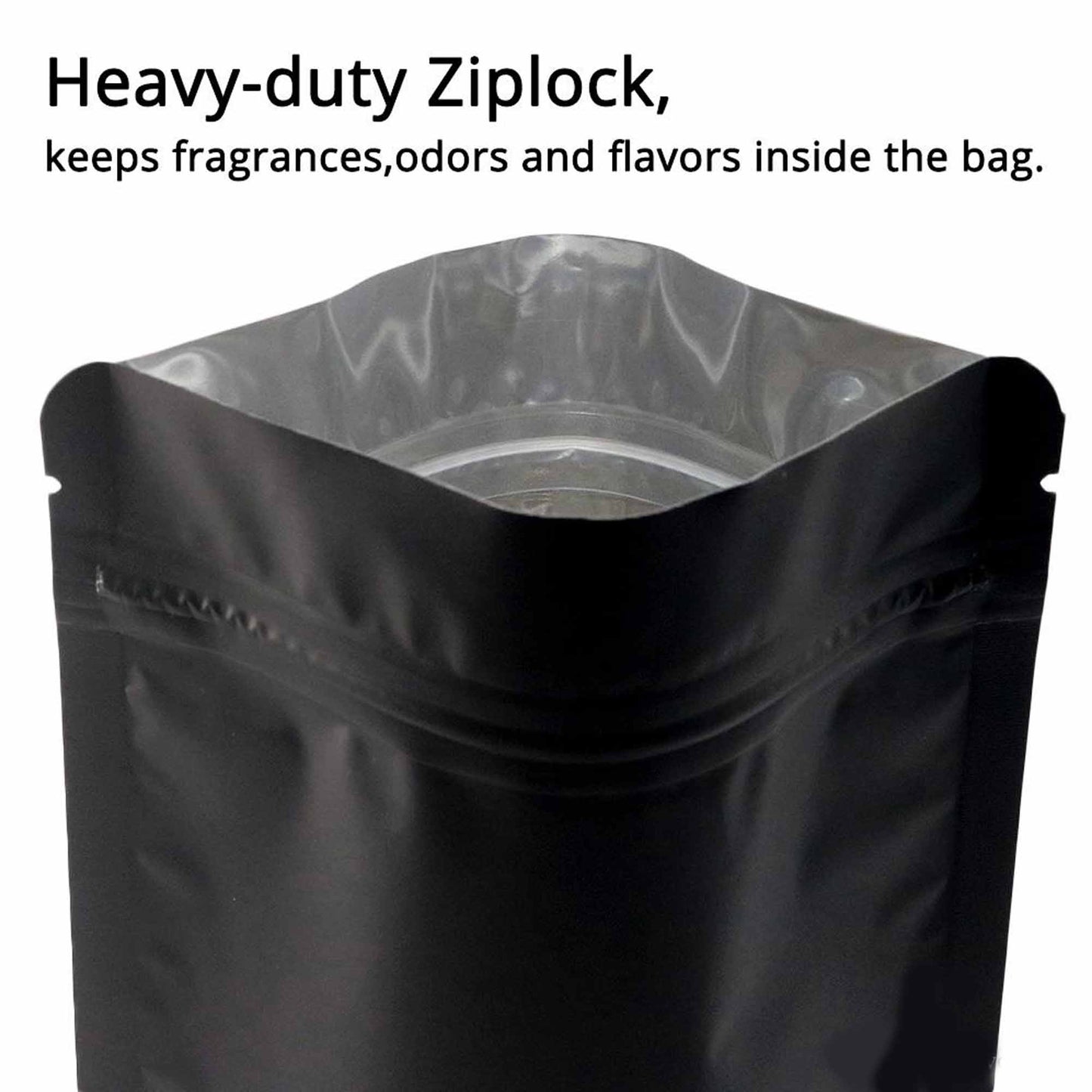 400 Resealable Mylar Stand Up Bags 28.5x19cm - Black Food Packaging Zip Pouch