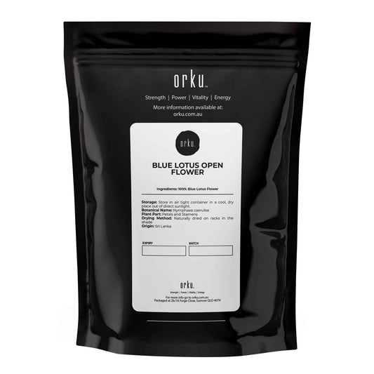 Orku 50g Dried Blue Lotus Flowers - Whole Open Lily Nymphaea Caerulea