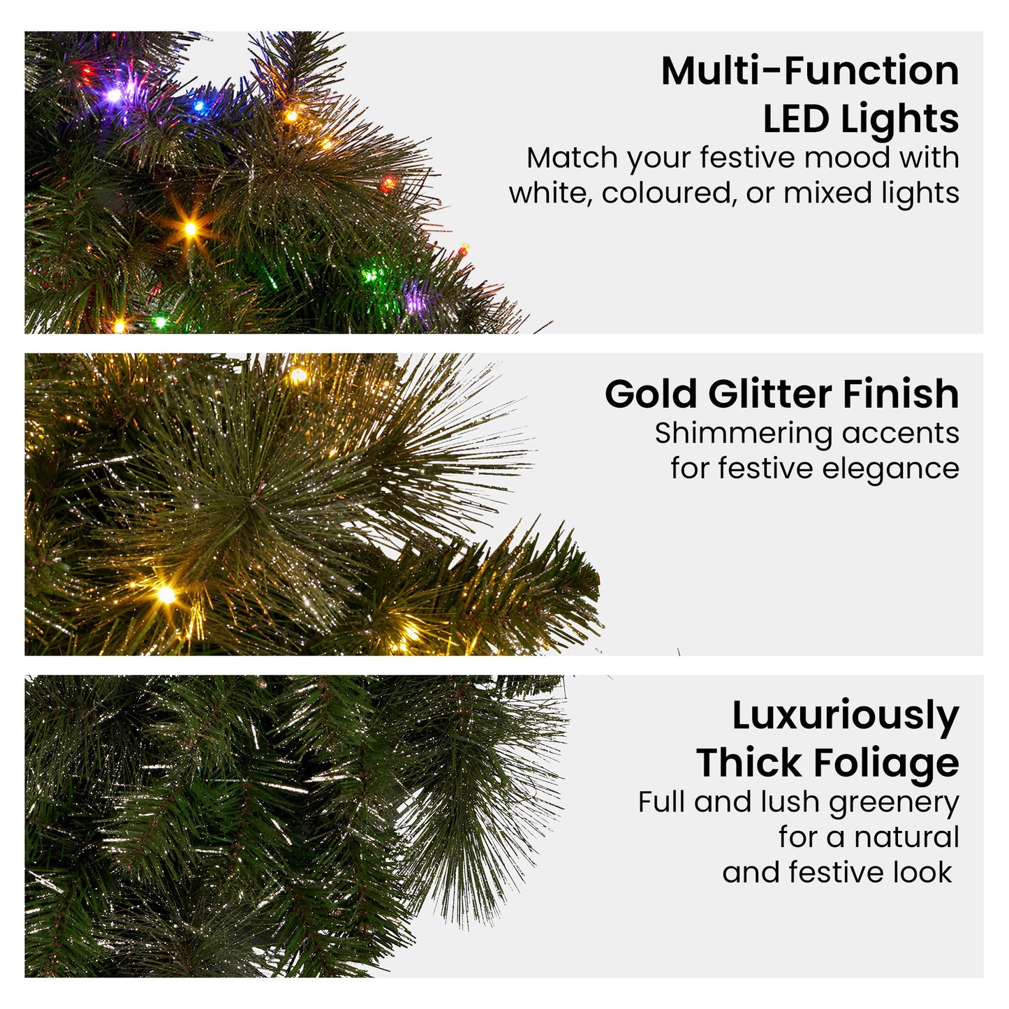 Christabelle 61cm Battery-operated Christmas Wreath Glittery Gold Pine