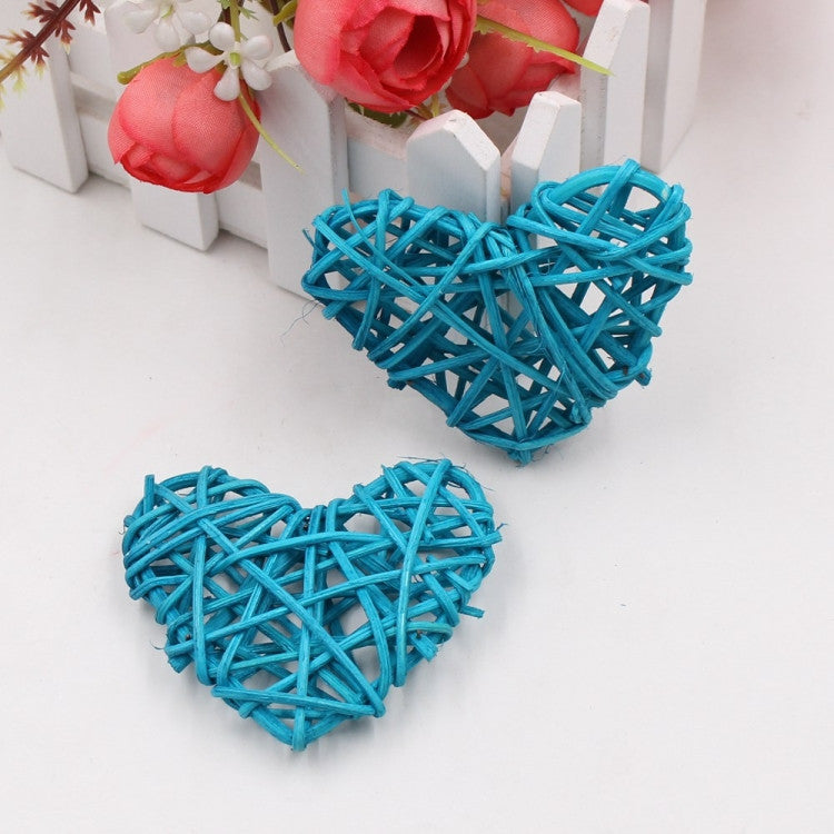 50 Turquoise Blue 3D Hollowed Rattan Heart-Shaped 5M LONG String Fairy Lights, Battery (AA) Indoor & Outdoor Decorations Birthday Kids Celebration PartyRoom Table Lighting