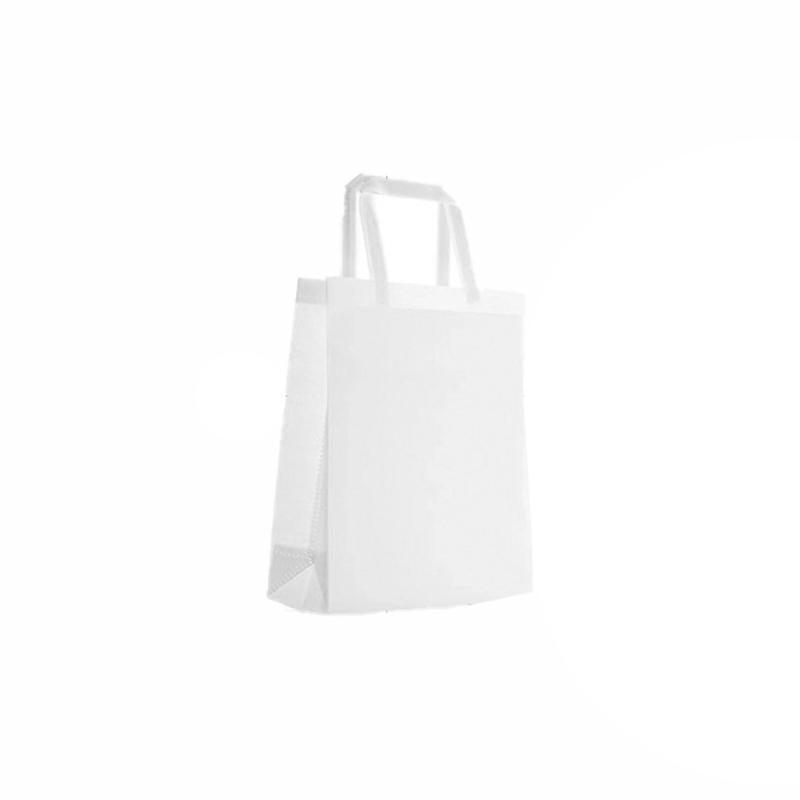100PCS Reusable Non Woven Shopping Bags Eco Friendly Washable Tote Bags White - 41X35X12CM