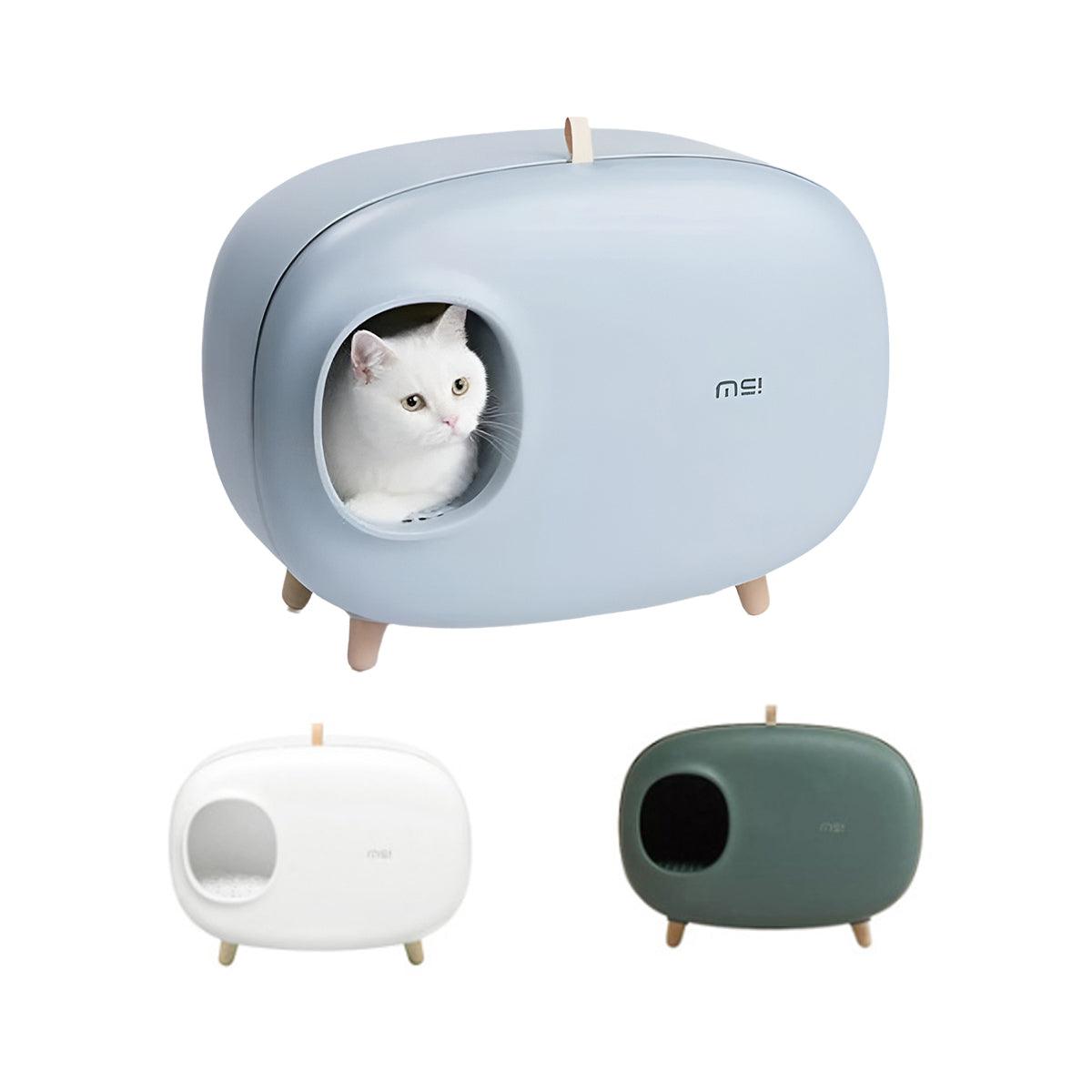 Cat Litter Box Semi-closed Cat Supplies Cat Toilet Drawer Large Cat Litter Box - Green