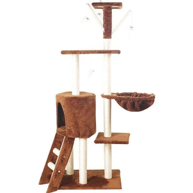 Cat Tree Scratching Post Gym House Condo Scratcher Furniture Tower - Grey-Black