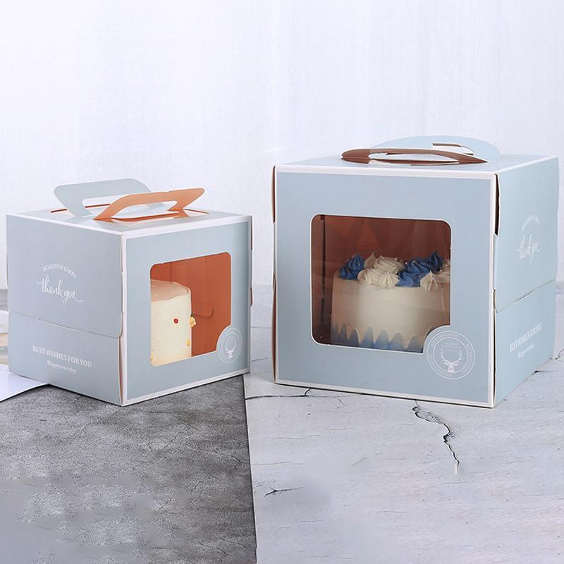 30PCS Bear Portable Cake Boxes Display Window Packing Case Party with Handle Birthday - 6 inch