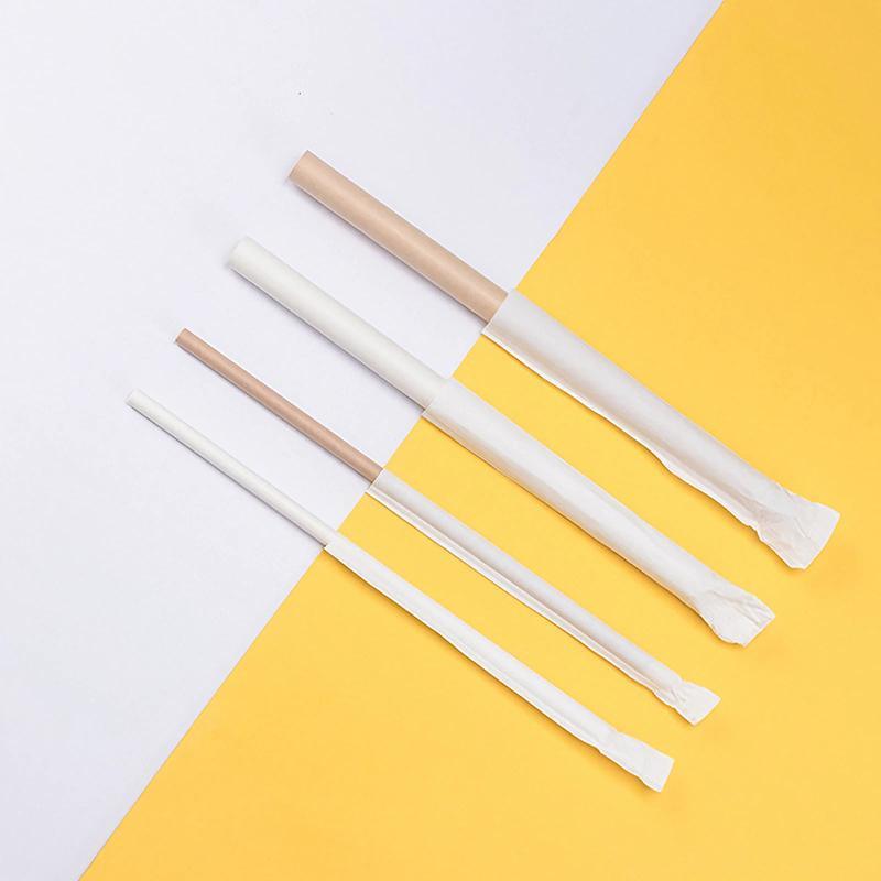 1000-2000pcs Colourful Paper Drinking Straws FOIL Metallic Party - Kraft-12*200mm 1000PCS