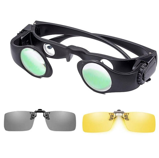 Zoomable Fishing Binoculars - Gray / Yellow Clip - 8x Magnification
