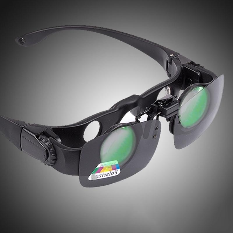 Zoomable Fishing Binoculars - Gray / Yellow Clip - 8x Magnification
