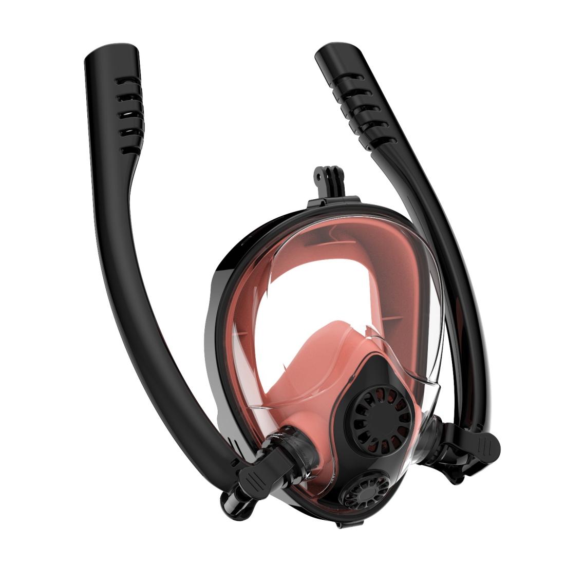 Full Dry Silicone Diving Mask for Water Sports and Gopro Hero11 - White Pink