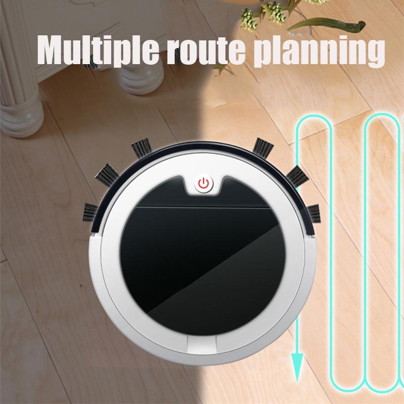 Smart Home Sweeping Robot with Remote Control and Large Suction - White Black