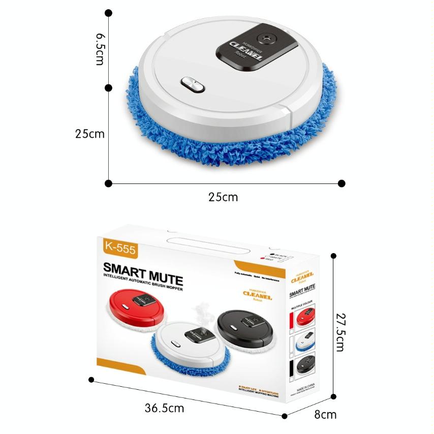 Smart Mopping Robot with Humidifier & Aroma Diffuser - Black