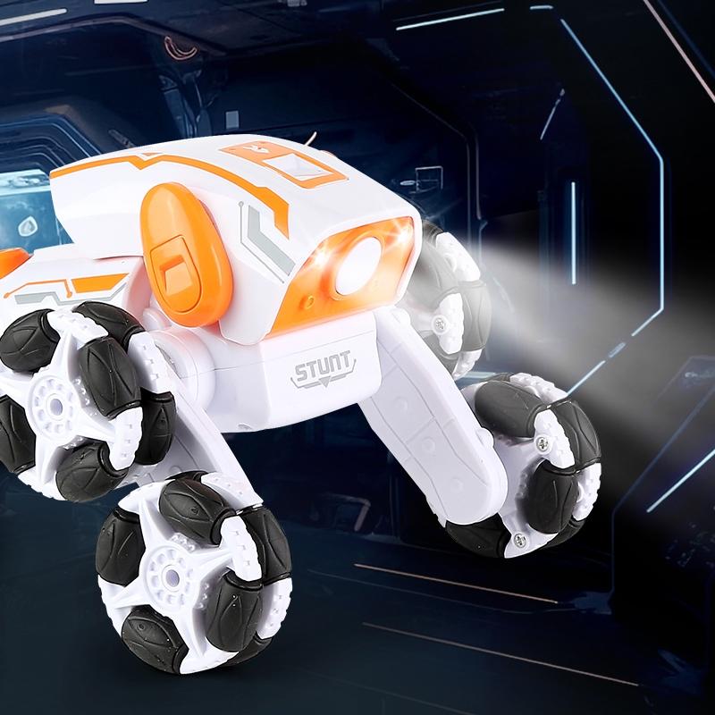Intelligent 8-wheel Stunt Vehicle with Remote Control - Orange