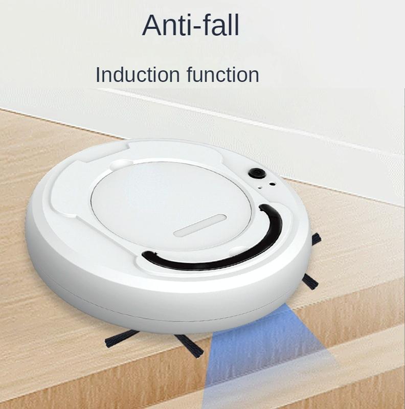 Smart 3-in-1 Robot Vacuum with Wet / Dry Mopping - Rechargeable & Auto Cleaning - Black - White
