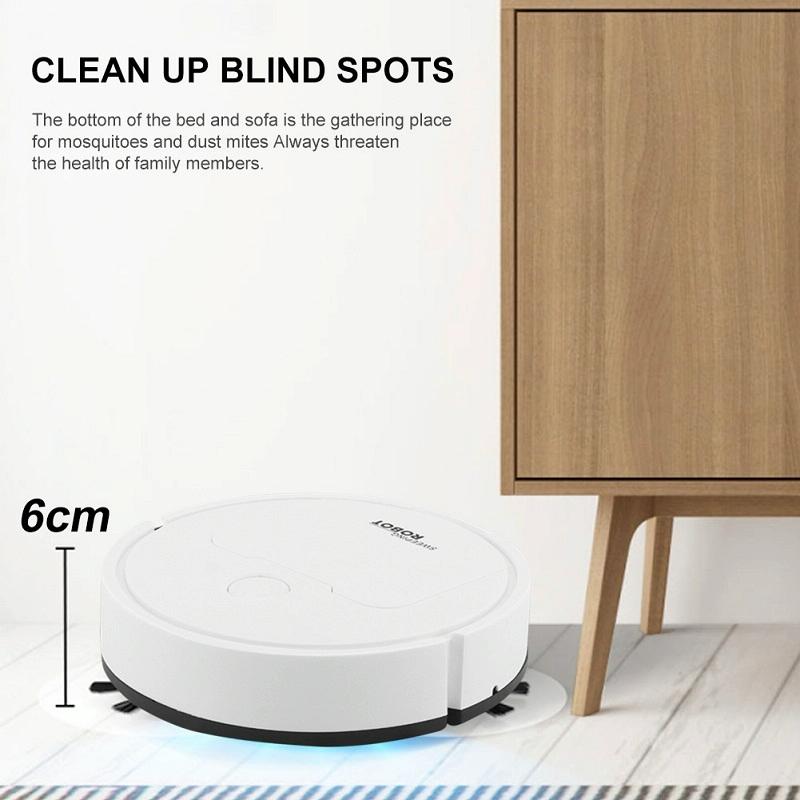 Intelligent 3-in-1 Mini Sweeping Robot Vacuum - Black