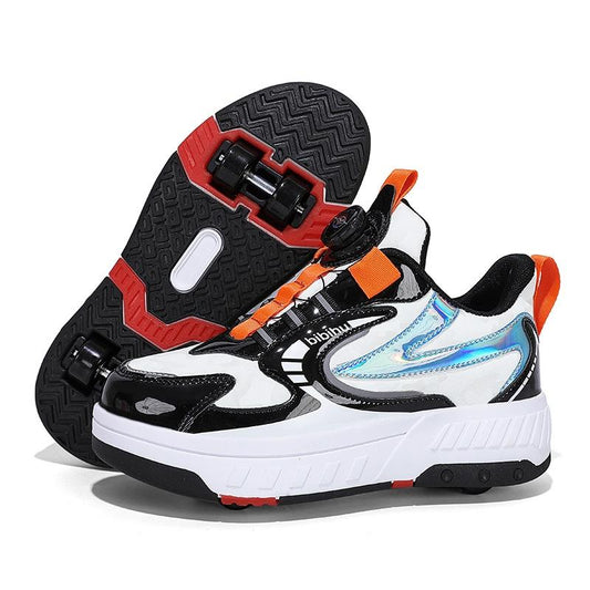 29 Size Children's Two-wheeled Roller Skating Shoes - Xf18 Black - 39
