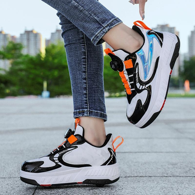 29 Size Children's Two-wheeled Roller Skating Shoes - Xf18 Black - 32