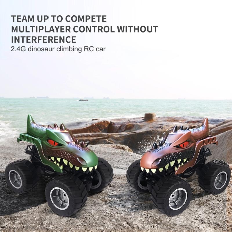 Remote Control Dinosaur Climbing Truck - 2.4g Monster - Dark Brown
