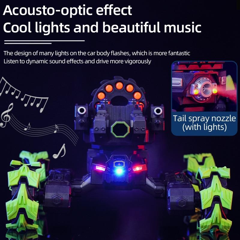 Remote Control Car - Dual Control Soft Bomb - Four-wheel Battle Blooming Tire Spray - Green