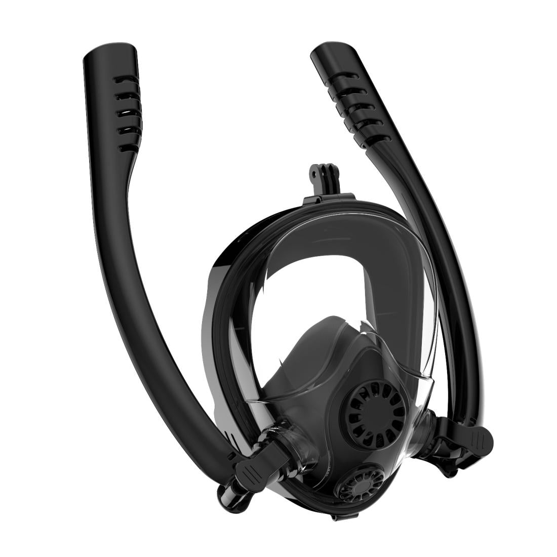 Full Dry Silicone Diving Mask for Water Sports and Gopro Hero11 - Black Blue