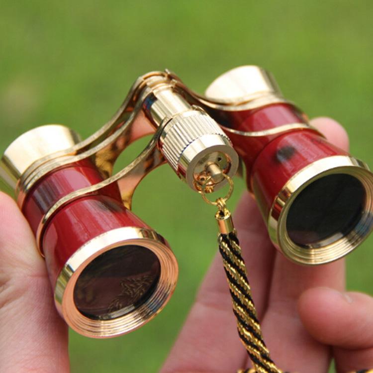 Chrome Double Cylinder Telescope with Handle - 3 x 25 Lady - Black