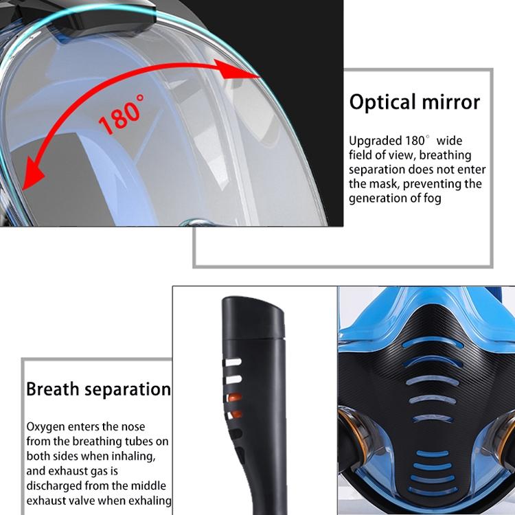 Full Dry Silicone Snorkel Mask for Adults - Double Tube Size l / Xl - White/Blue