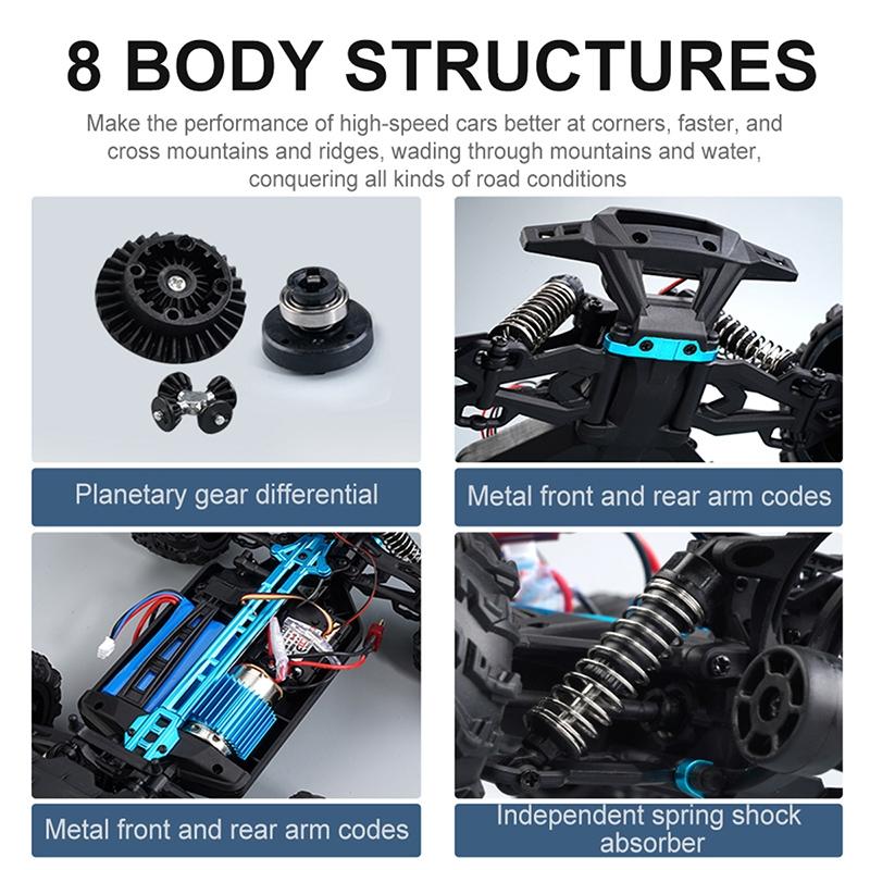 Green 1 16 2.4g Rc Off-road Racing Car Toy - Electric 4wd