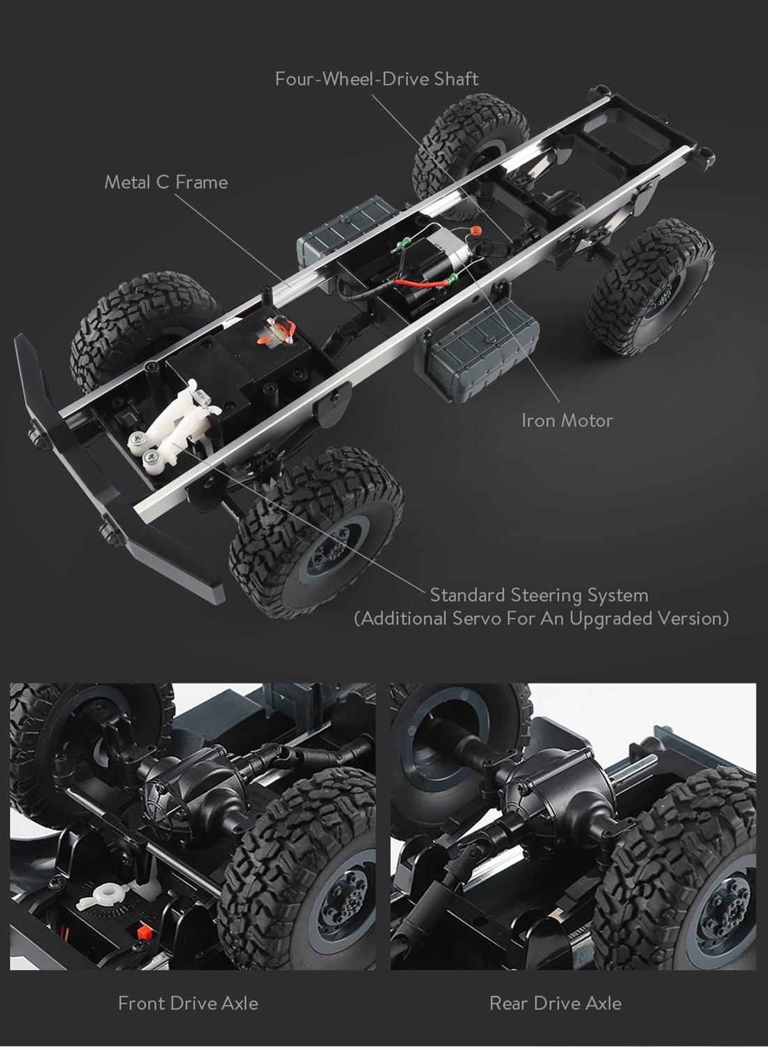 Mini 2.4ghz Rc 6wd Tracked Military Truck - Army Green