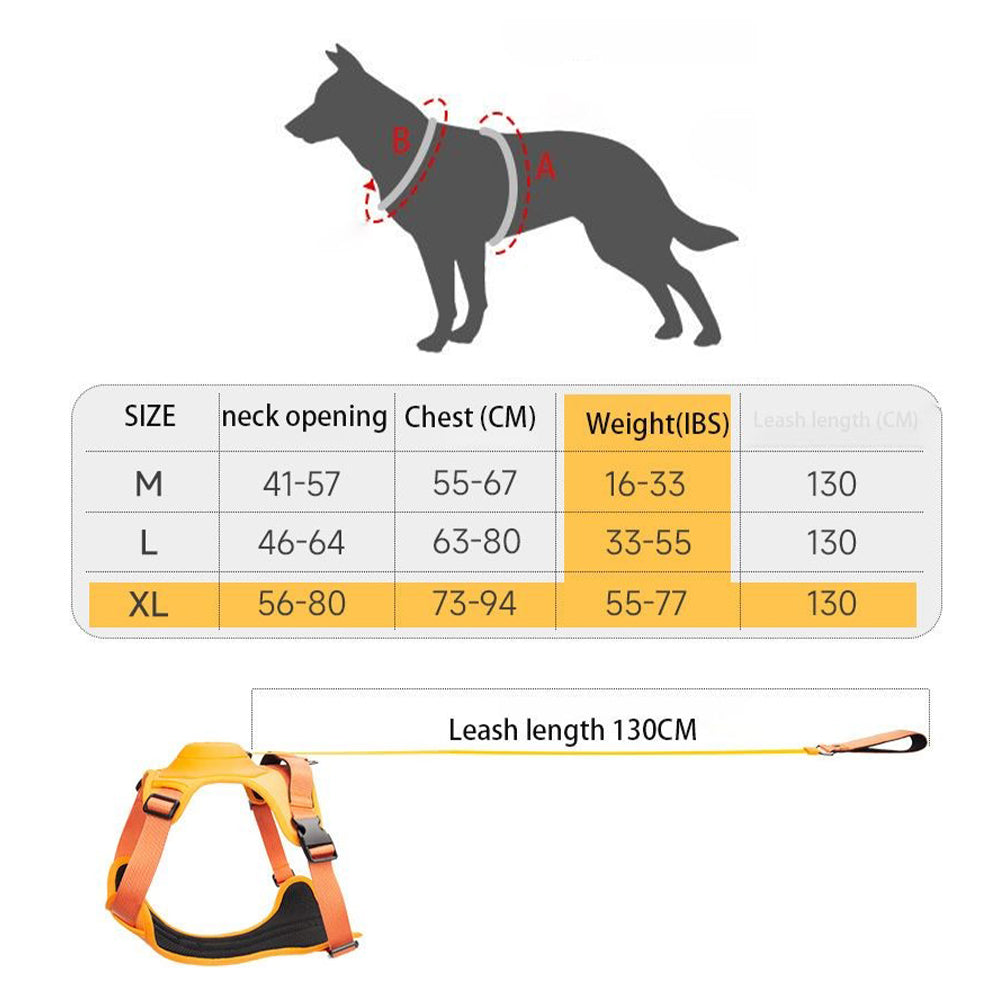 Vibe Geeks Ultimate 2-in-1 Reflective No-pull Dog Harness with Retractable Leash and Control Handle - Black - Xl