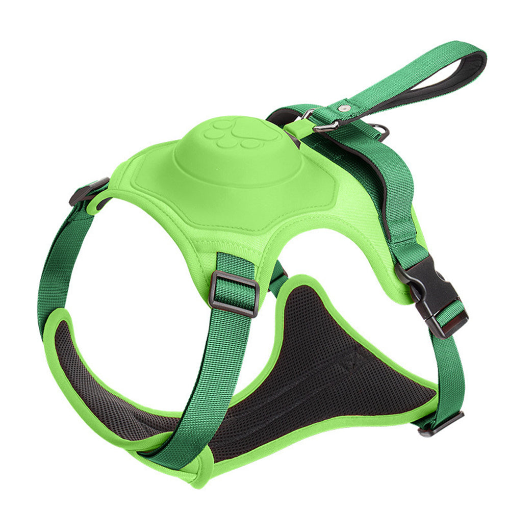 Vibe Geeks Ultimate 2-in-1 Reflective No-pull Dog Harness with Retractable Leash and Control Handle - Black - Xl
