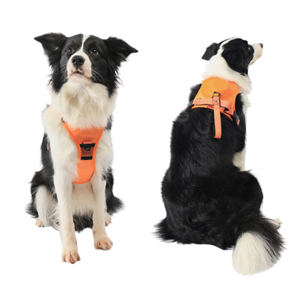 Vibe Geeks Ultimate 2-in-1 Reflective No-pull Dog Harness with Retractable Leash and Control Handle - Black - Xl