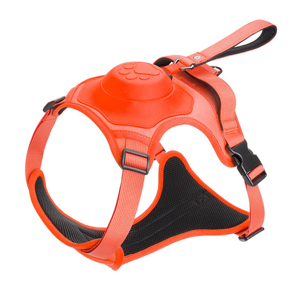 Vibe Geeks Ultimate 2-in-1 Reflective No-pull Dog Harness with Retractable Leash and Control Handle - Blue - L