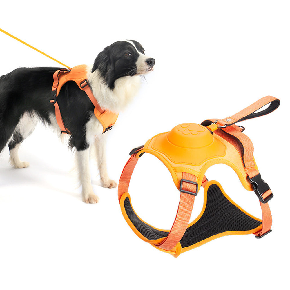 Vibe Geeks Ultimate 2-in-1 Reflective No-pull Dog Harness with Retractable Leash and Control Handle - Green - Xl